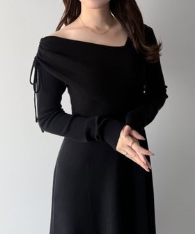 【ジュノア/JUNOAH】のmipiarl 2wayネックドレープフレアニットワンピース 人気、トレンドファッション・服の通販 founy(ファニー) ファッション Fashion レディースファッション Fashion for Women ワンピース Dresses ニットワンピース Knit Dresses |ID:prp329100004814523