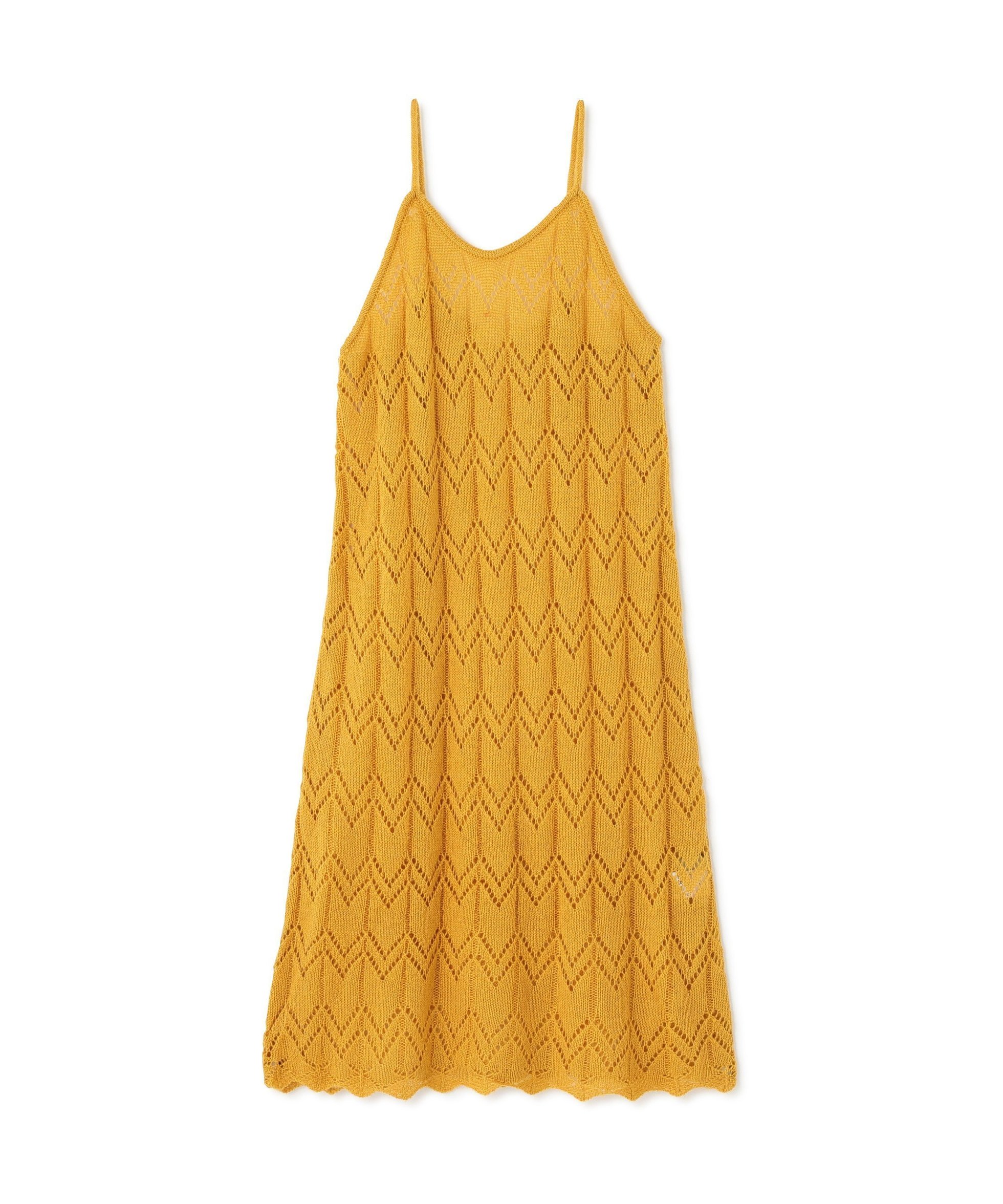 【エヌ ナチュラルビューティーベーシック/N.Natural Beauty basic】の透かし編みニットキャミワンピース インテリア・キッズ・メンズ・レディースファッション・服の通販 founy(ファニー) 　ファッション　Fashion　レディースファッション　Fashion for Women　ワンピース　Dresses　キャミソールワンピース　Camisole Dresses　カットソー　Cut and Sewn Top　透かし　Cut-Out, Lacework　イエロー5|ID: prp329100004814527 ipo3291000000034967637
