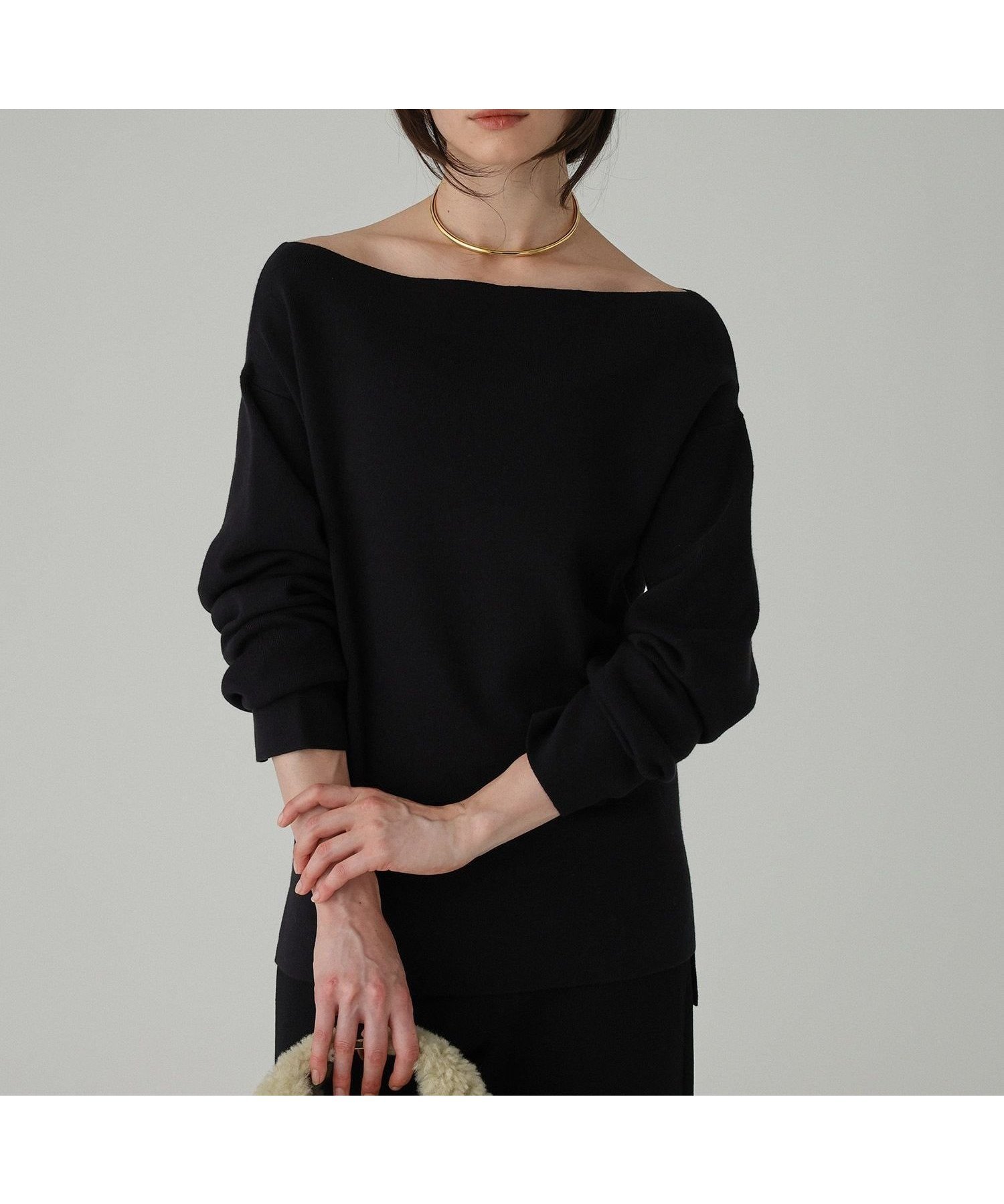 【バビロン/BABYLONE / KIDS】のオフショルハイゲージプルオーバー インテリア・キッズ・メンズ・レディースファッション・服の通販 founy(ファニー) 　ファッション　Fashion　キッズファッション　Fashion for Kids　トップス・カットソー　Cut & Sew Tops　インナー　Innerwear　秋　Autumn　ショルダー　Shoulder, Shoulder Strap　スラックス　Slacks, Dress Pants　ロング　Long, Long-Length　再入荷　Restock / Back in Stock　おすすめ　Recommended / Our Picks　ブラック19|ID: prp329100004814530 ipo3291000000034967689