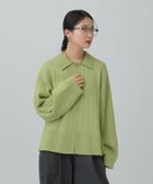 【レプシィム ローリーズファーム/LEPSIM LOWRYS FARM】の5ゲージ編み柄ZIP襟カーディガン 人気、トレンドファッション・服の通販 founy(ファニー) ファッション Fashion レディースファッション Fashion for Women トップス・カットソー Cut & Sew Tops カーディガン・羽織り Layered Style Cardigans おすすめ Recommended / Our Picks カーディガン Cardigan, Knitwear デニム Denim, Jeans Material トレンド Trend, Trending Now フレア Flare, Flared 冬 Winter / This Winter 秋 Autumn thumbnail グリーン72|ID: prp329100004814536 ipo3291000000034967769
