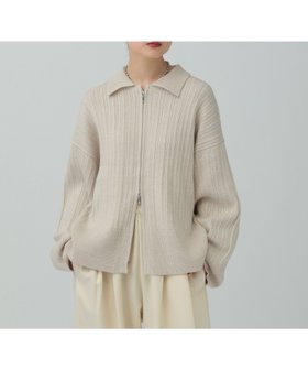 【レプシィム ローリーズファーム/LEPSIM LOWRYS FARM】の5ゲージ編み柄ZIP襟カーディガン 人気、トレンドファッション・服の通販 founy(ファニー) ファッション Fashion レディースファッション Fashion for Women トップス・カットソー Cut & Sew Tops カーディガン・羽織り Layered Style Cardigans おすすめ Recommended / Our Picks カーディガン Cardigan, Knitwear デニム Denim, Jeans Material トレンド Trend, Trending Now フレア Flare, Flared 冬 Winter / This Winter 秋 Autumn |ID:prp329100004814536
