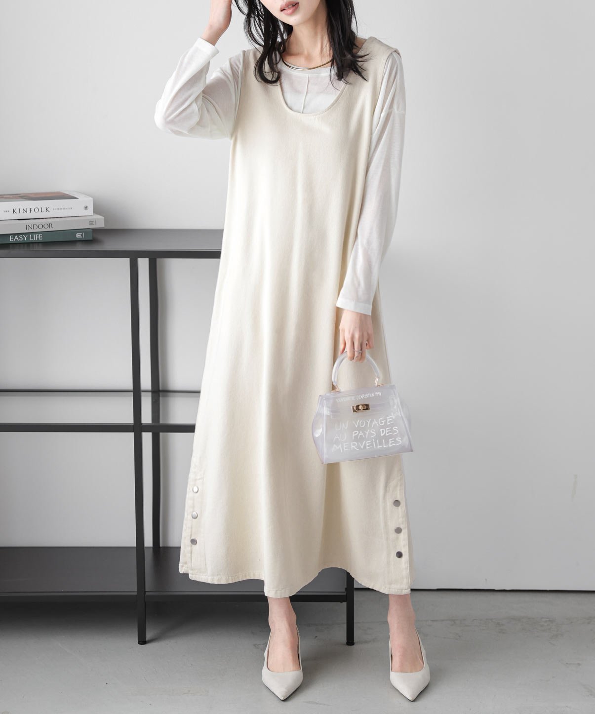 【ラジュール/Lajour】のデニムジャンパースカート 人気、トレンドファッション・服の通販 founy(ファニー) 　ファッション　Fashion　レディースファッション　Fashion for Women　スカート　Skirts　インナー　Innerwear　シンプル　Simple, Minimal　デニム　Denim, Jeans Material　フロント　Front, Front Design　エレガント 上品　Elegant　 other-1|ID: prp329100004814546 ipo3291000000034967949