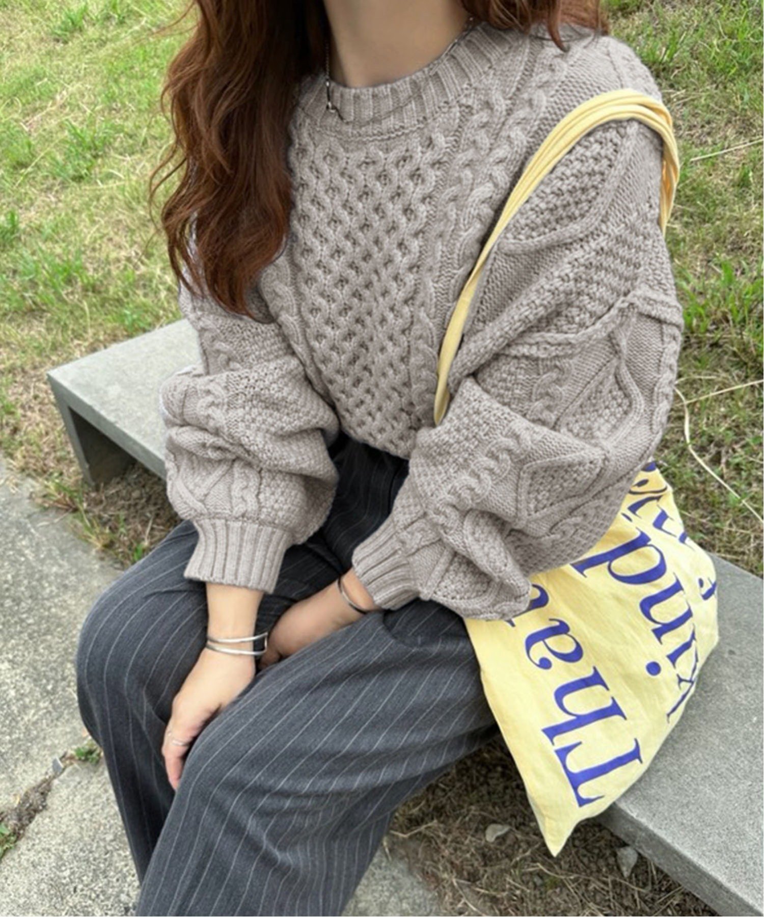 【ノッチ/notch】の【 notch. by KASUMI 】 ケーブルニット インテリア・キッズ・メンズ・レディースファッション・服の通販 founy(ファニー) 　ファッション　Fashion　レディースファッション　Fashion for Women　トップス・カットソー　Cut & Sew Tops　ニット　Knit Tops & Sweaters　コラボ　Collaboration, Collab　シンプル　Simple, Minimal　人気　Popular, Best Seller　バランス　Balance, Style Balance　ボトム　Bottoms, Lower Wear　ロング　Long, Long-Length　2025年　2025　2025-2026秋冬・A/W　Autumn/Winter 2025–26 AW25–26　グレー|ID: prp329100004814548 ipo3291000000034967987