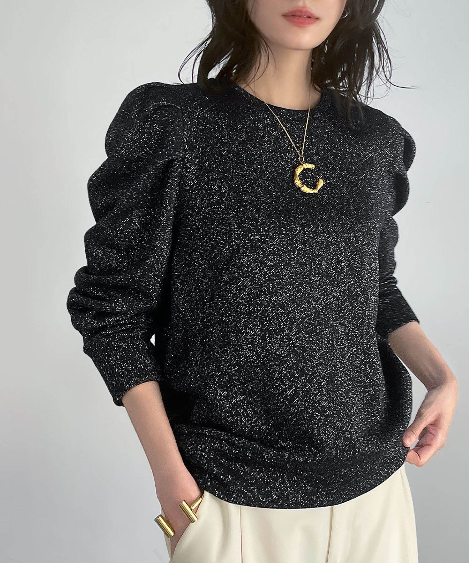 【ガール/GIRL】のショルダーギャザーラメトップス 人気、トレンドファッション・服の通販 founy(ファニー) 　ファッション　Fashion　レディースファッション　Fashion for Women　トップス・カットソー　Cut & Sew Tops　エレガント 上品　Elegant　コンパクト　Compact, Small Size　シンプル　Simple, Minimal　スウェット / スエット　Sweatshirt, Sweatwear　デニム　Denim, Jeans Material　ロング　Long, Long-Length　再入荷　Restock / Back in Stock　 other-1|ID: prp329100004814565 ipo3291000000034968141