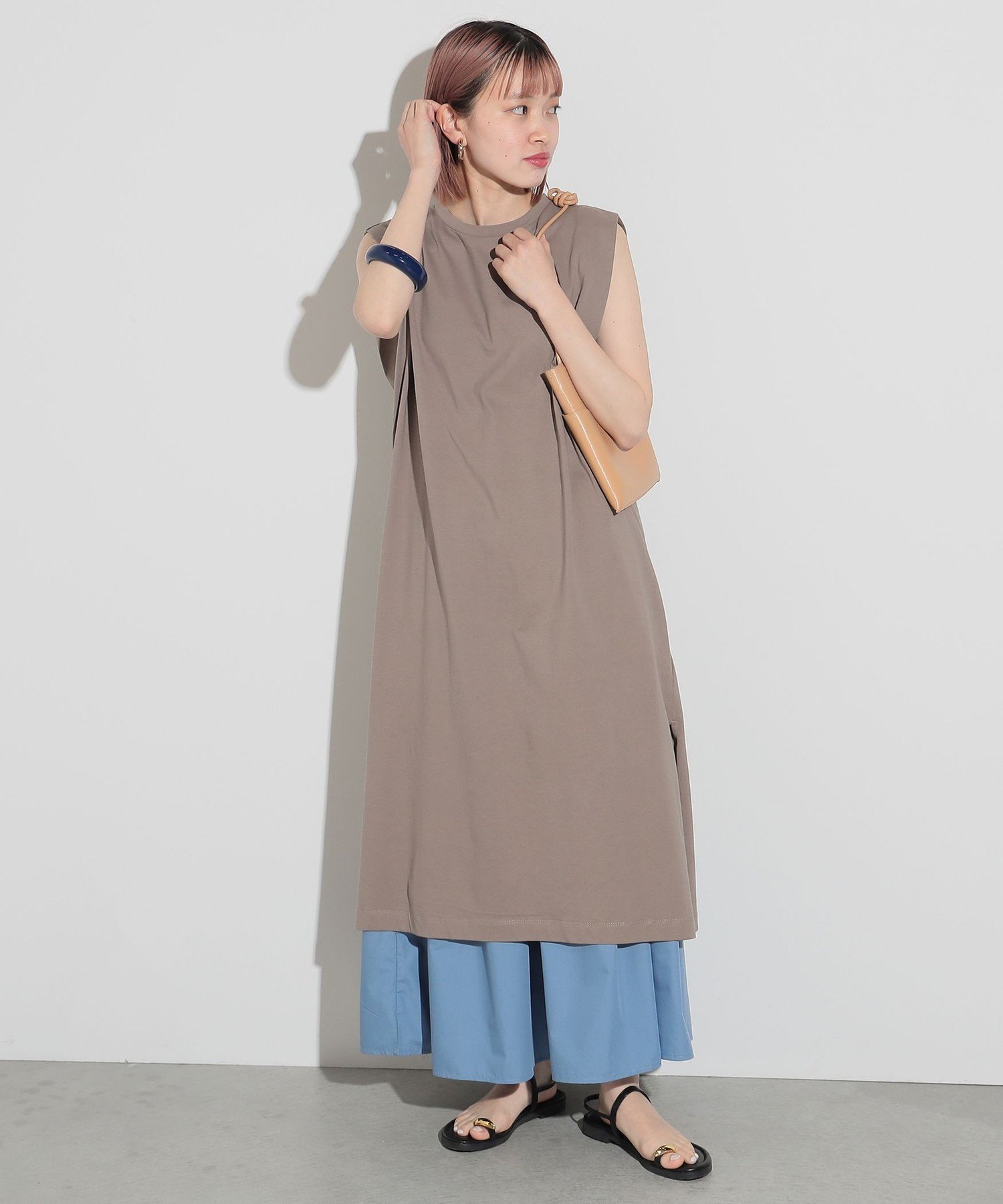 【ビームス ウイメン/BEAMS】のフレンチワンピース * スカート (セットアイテム) インテリア・キッズ・メンズ・レディースファッション・服の通販 founy(ファニー) 　ファッション　Fashion　レディースファッション　Fashion for Women　スカート　Skirts　ウェーブ　Wavy Pattern　カットソー　Cut and Sewn Top　スリット　Slit, Slit Detail　スリーブ　Sleeve, Long Sleeve / Short Sleeve　セットアップ　Set-Up, Coordinated Outfit　フレンチ　French, French Style　リラックス　Relax, Relaxed Fit　レギンス　Leggings, Stretch Pants　ロング　Long, Long-Length　夏　Summer　MOCHA×SAX|ID: prp329100004814567 ipo3291000000034968157