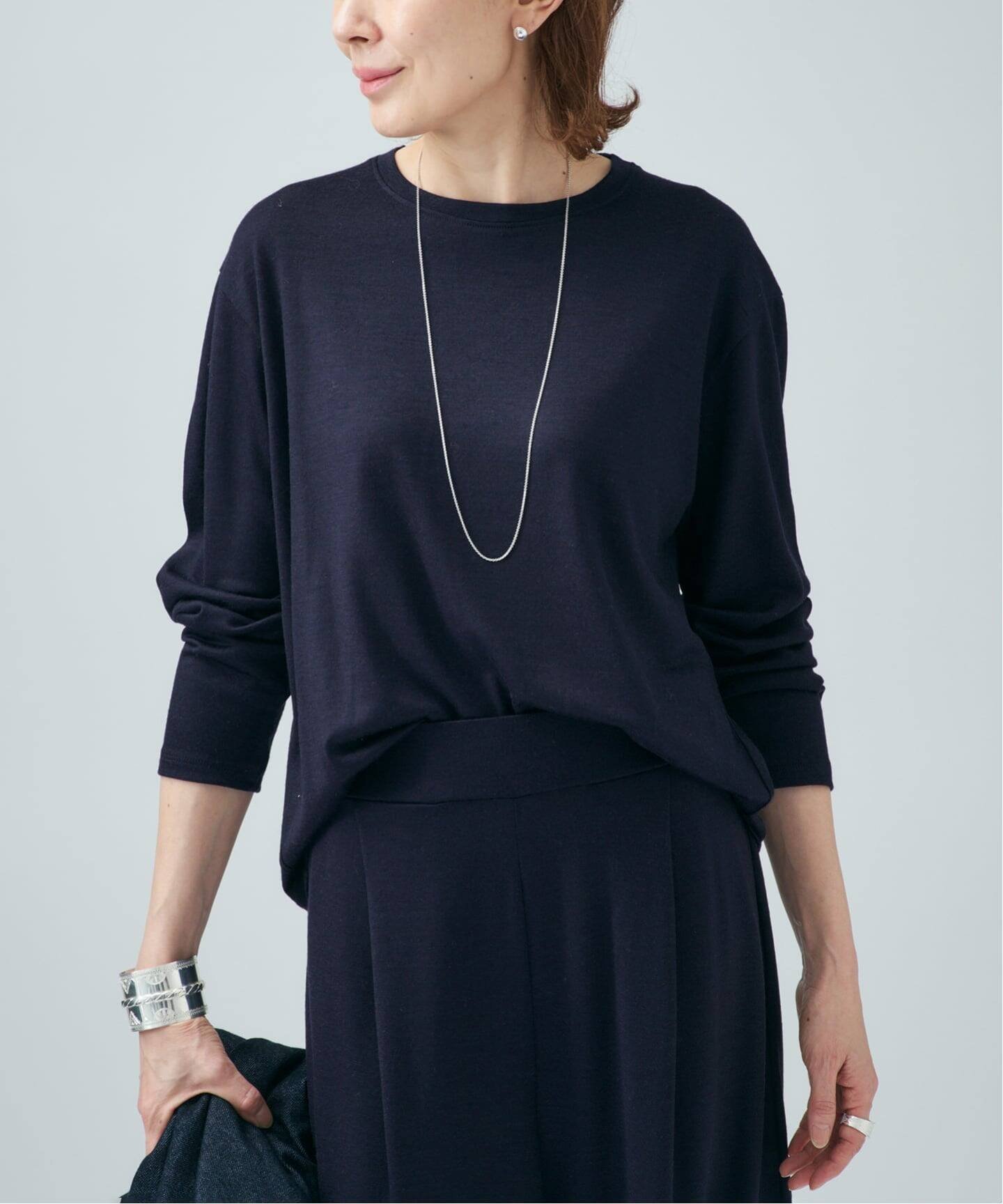 【ヴェルメイユ パー イエナ/VERMEIL par iena】のWOOL JERSEY クルーネックロングスリーブプルオーバー インテリア・キッズ・メンズ・レディースファッション・服の通販 founy(ファニー) 　ファッション　Fashion　レディースファッション　Fashion for Women　トップス・カットソー　Cut & Sew Tops　カジュアルプルオーバー・ニットトップス　Pullovers & Knit Tops / Casual Pullovers　2026年　2026　インナー　Innerwear　シンプル　Simple, Minimal　セットアップ　Set-Up, Coordinated Outfit　冬　Winter / This Winter　夏　Summer　ネイビー|ID: prp329100004814593 ipo3291000000034968285