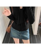 【ミニミニストア/miniministore】のリボンタイ付きトップス ボウタイtシャツ 人気、トレンドファッション・服の通販 founy(ファニー) ファッション Fashion レディースファッション Fashion for Women トップス・カットソー Cut & Sew Tops シャツ・ブラウス・オフィスカジュアル Elegant Blouses & Button-Ups ロングTシャツ・Tシャツ Longline T-Shirts & Tees インナー Innerwear カットソー Cut and Sewn Top ストレッチ Stretch, Stretchy Fabric タイトスカート Pencil Skirt, Tight Skirt リボン Ribbon, Bow 無地 Plain, Solid Color 秋 Autumn A/W・秋冬 Autumn/Winter ビジネス 仕事 通勤 Business / Work / Commuting 長袖 Long Sleeve, Full Sleeve thumbnail ブラック|ID: prp329100004814602 ipo3291000000034968352