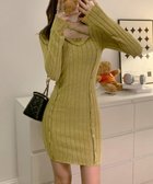 【ミニミニストア/miniministore】のタイトミニニットワンピースホルターネック マスタード|ID: prp329100004814608 ipo3291000000034968395