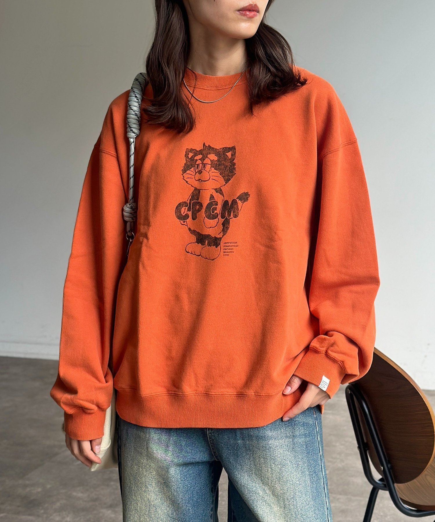 【シーピーシーエム/CPCM】の【ANYMAL】マスコットキャラスウェット インテリア・キッズ・メンズ・レディースファッション・服の通販 founy(ファニー) 　ファッション　Fashion　レディースファッション　Fashion for Women　トップス・カットソー　Cut & Sew Tops　レディースパーカー・カジュアルフーディー　Casual Hoodies & Sweatshirts　スウェット・クルーネックトップス　Sweatshirts & Crewnecks / Relaxed Fit Sweat Tops　ガーリー　Girly, Feminine Style　キャラクター　Character, Licensed Characters　スウェット / スエット　Sweatshirt, Sweatwear　チュニック　Tunic, Long Top　ネコ　Cat, Feline Motif　ブルゾン　Blouson, Bomber Jacket　ミリタリー　Military, Army Style　ライナー　Liner, Inner Layer　おすすめ　Recommended / Our Picks　オレンジ|ID: prp329100004814610 ipo3291000000034968415