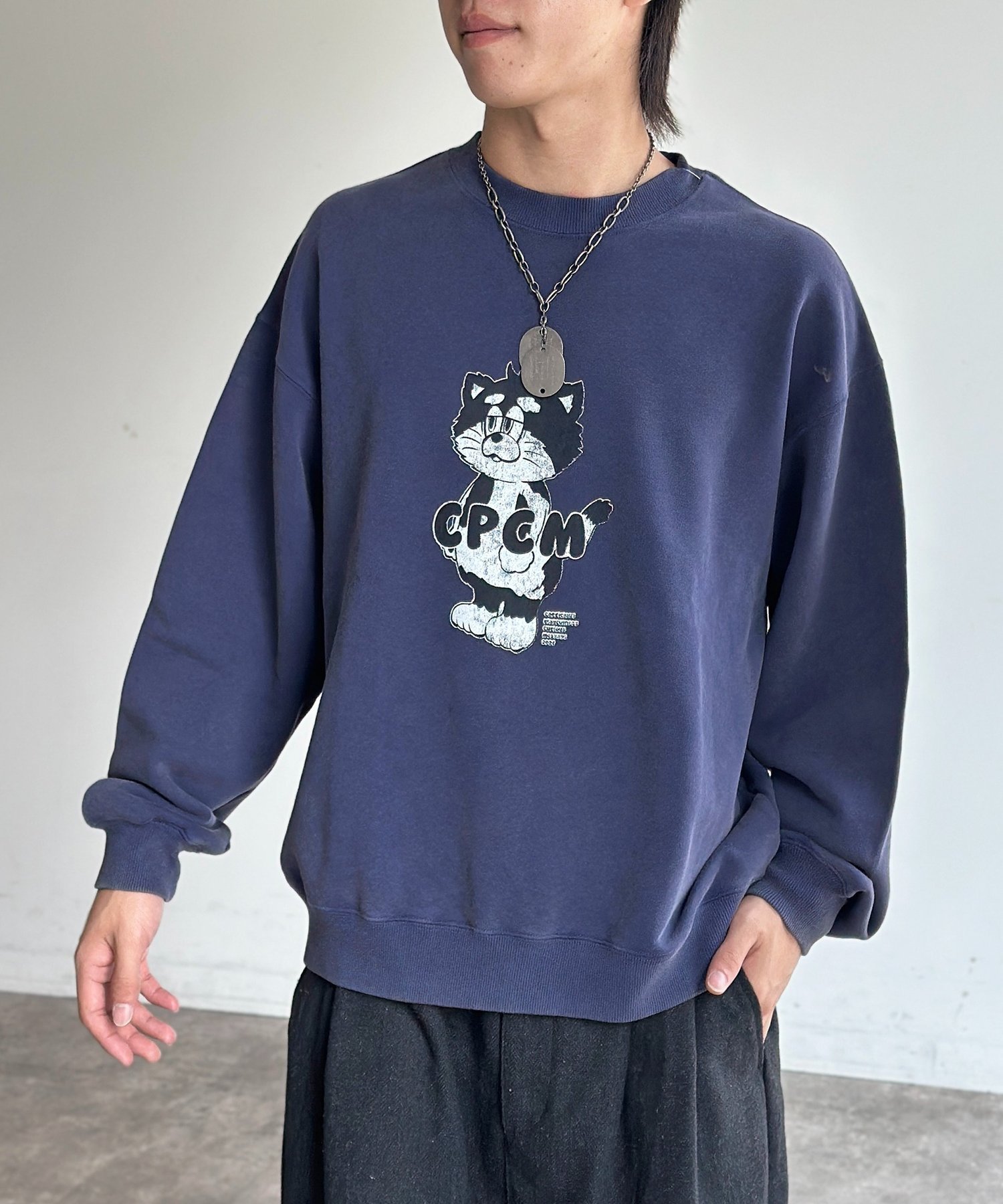 【シーピーシーエム/CPCM】の【ANYMAL】マスコットキャラスウェット インテリア・キッズ・メンズ・レディースファッション・服の通販 founy(ファニー) 　ファッション　Fashion　レディースファッション　Fashion for Women　トップス・カットソー　Cut & Sew Tops　レディースパーカー・カジュアルフーディー　Casual Hoodies & Sweatshirts　スウェット・クルーネックトップス　Sweatshirts & Crewnecks / Relaxed Fit Sweat Tops　ガーリー　Girly, Feminine Style　キャラクター　Character, Licensed Characters　スウェット / スエット　Sweatshirt, Sweatwear　チュニック　Tunic, Long Top　ネコ　Cat, Feline Motif　ブルゾン　Blouson, Bomber Jacket　ミリタリー　Military, Army Style　ライナー　Liner, Inner Layer　おすすめ　Recommended / Our Picks　ネイビー|ID: prp329100004814610 ipo3291000000034968416