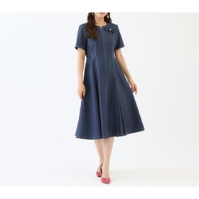 【ローズティアラ/Rose Tiara】の【イージーケア/伸縮性◎】デニムライクワンピース 人気、トレンドファッション・服の通販 founy(ファニー) ファッション Fashion レディースファッション Fashion for Women ワンピース Dresses おすすめ Recommended / Our Picks インディゴ Indigo Denim ジャケット Jacket, Outerwear スリット Slit, Slit Detail セットアップ Set-Up, Coordinated Outfit ファブリック Fabric, Textile フェミニン Feminine, Girly ブローチ Brooch, Pin Brooch ポケット Pocket, Pocket Detail リボン Ribbon, Bow |ID:prp329100004814919