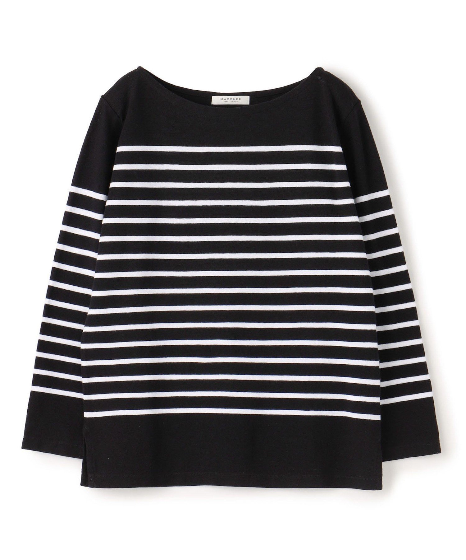 【トゥモローランド/TOMORROWLAND】のコットンボーダー ボートネックプルオーバー インテリア・キッズ・メンズ・レディースファッション・服の通販 founy(ファニー) 　ファッション　Fashion　レディースファッション　Fashion for Women　トップス・カットソー　Cut & Sew Tops　カジュアルプルオーバー・ニットトップス　Pullovers & Knit Tops / Casual Pullovers　2022年　2022　2022 春夏 S/S　Spring/Summer 2022 SS22　コンパクト　Compact, Small Size　トレンド　Trend, Trending Now　バランス　Balance, Style Balance　ベーシック　Basic, Essential　ボーダー　Border, Stripe　18 ブラック系|ID: prp329100004814945 ipo3291000000034971967