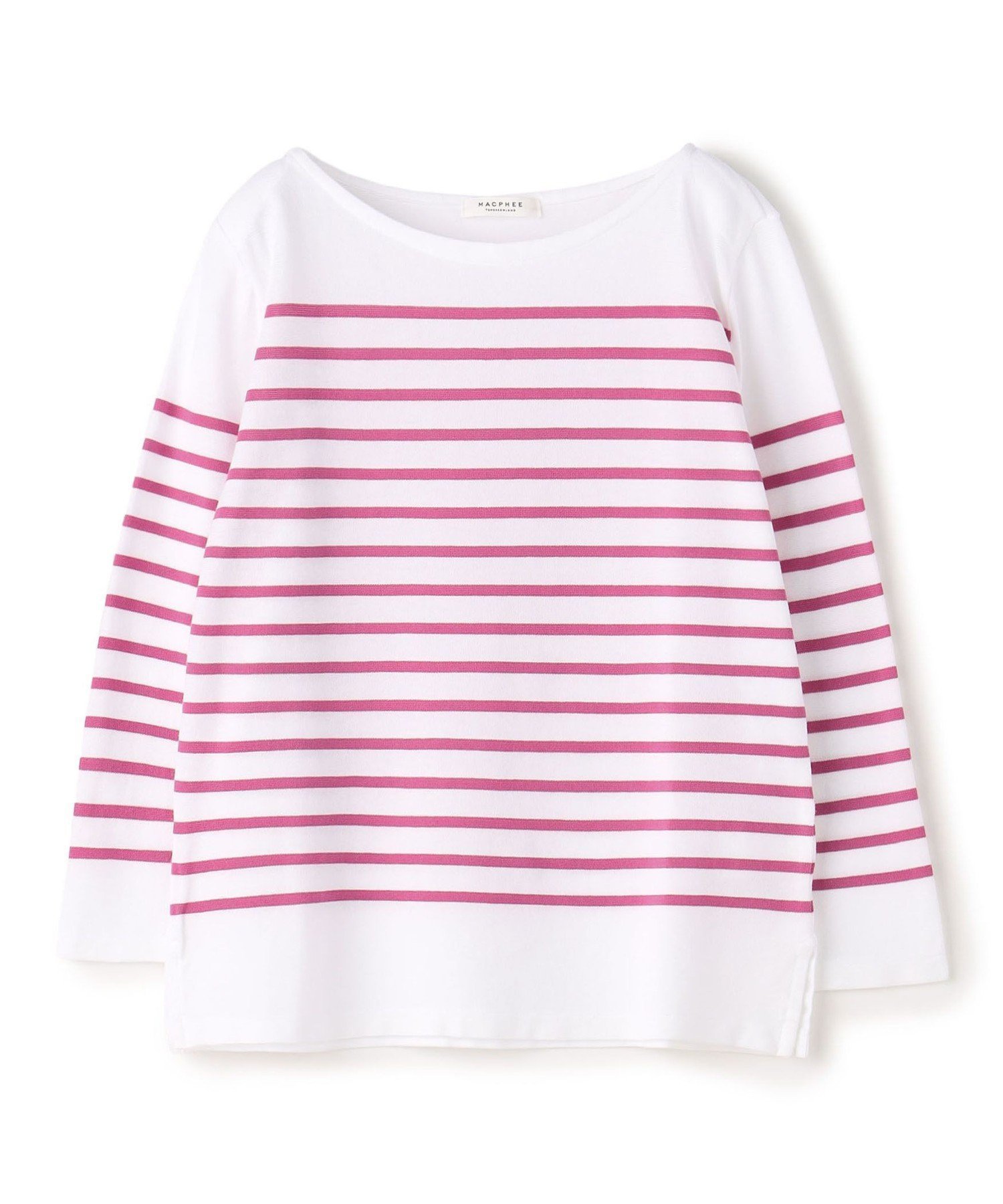 【トゥモローランド/TOMORROWLAND】のコットンボーダー ボートネックプルオーバー インテリア・キッズ・メンズ・レディースファッション・服の通販 founy(ファニー) 　ファッション　Fashion　レディースファッション　Fashion for Women　トップス・カットソー　Cut & Sew Tops　カジュアルプルオーバー・ニットトップス　Pullovers & Knit Tops / Casual Pullovers　2022年　2022　2022 春夏 S/S　Spring/Summer 2022 SS22　コンパクト　Compact, Small Size　トレンド　Trend, Trending Now　バランス　Balance, Style Balance　ベーシック　Basic, Essential　ボーダー　Border, Stripe　32 ピンク系|ID: prp329100004814945 ipo3291000000034971972