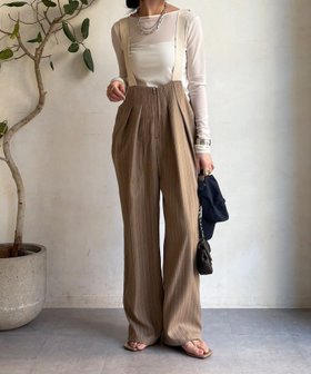 【ドゥドゥ/DouDou】の【WEB限定】ツータックサロペット 人気、トレンドファッション・服の通販 founy(ファニー) ファッション Fashion レディースファッション Fashion for Women ワンピース Dresses サロペット&オールインワン Dungarees & Jumpsuit Styles ストライプ Stripe, Striped Pattern スマート Smart, Elegant 雑誌 Magazine, Fashion Magazine バランス Balance, Style Balance ワイド Wide, Wide Fit S/S・春夏 SS, Spring/Summer, Warm Season 再入荷 Restock / Back in Stock 夏 Summer 2026年 2026 |ID:prp329100004814998