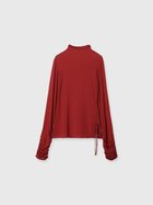 【エイミーイストワール/eimy istoire】のカシミヤ混シアースリーブギャザートップス 人気、トレンドファッション・服の通販 founy(ファニー) ファッション Fashion レディースファッション Fashion for Women トップス・カットソー Cut & Sew Tops カットソー Cut and Sewn Top ギャザー Gathered, Ruffled シャーリング Shirring, Ruched シンプル Simple, Minimal ハイネック High Neck, Mock Neck リボン Ribbon, Bow 再入荷 Restock / Back in Stock thumbnail RED|ID: prp329100004815009 ipo3291000000034972163