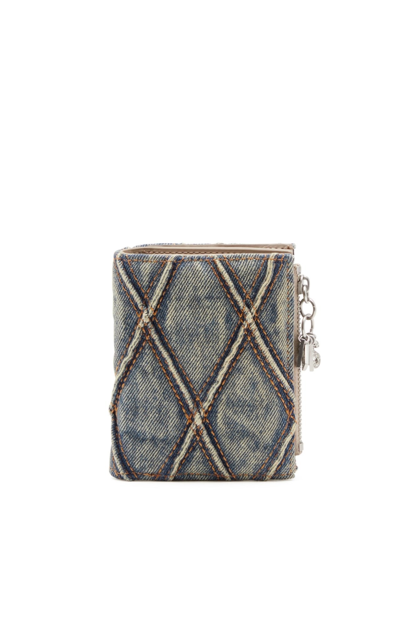 【ディーゼル/DIESEL】のレディース 二つ折りウォレット インテリア・キッズ・メンズ・レディースファッション・服の通販 founy(ファニー) 　ファッション　Fashion　レディースファッション　Fashion for Women　ウォレット　Wallet　キルティング　Quilted, Quilting　チャーム　Charm, Pendant　デニム　Denim, Jeans Material　インディゴブルー|ID: prp329100004815028 ipo3291000000034972299