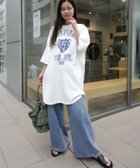 【コーナーズ/CORNERS】のピグメントBEARオーバーサイズTシャツ 人気、トレンドファッション・服の通販 founy(ファニー) ファッション Fashion レディースファッション Fashion for Women トップス・カットソー Cut & Sew Tops シャツ・ブラウス・オフィスカジュアル Elegant Blouses & Button-Ups ロングTシャツ・Tシャツ Longline T-Shirts & Tees シンプル Simple, Minimal デニム Denim, Jeans Material ビッグ Big, Oversized プリント Print, Printed Pattern ラウンド Round, Round Neck 夏 Summer thumbnail ホワイト|ID: prp329100004815053 ipo3291000000034972453
