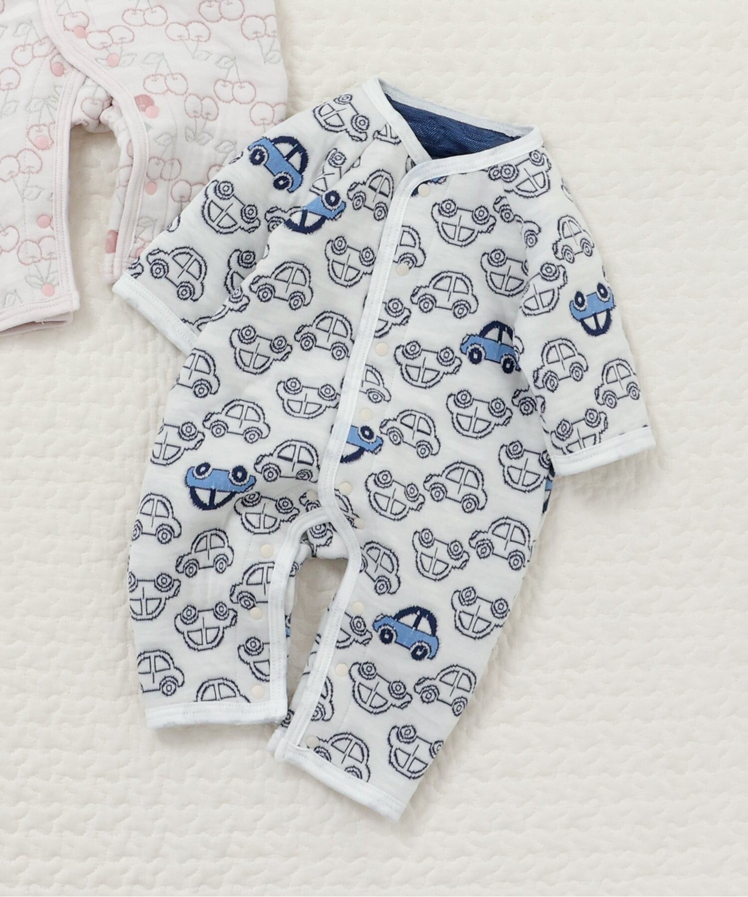 【エフオー オンラインストア/F.O.Online Store / KIDS】のキルトジャガードカバーオール インテリア・キッズ・メンズ・レディースファッション・服の通販 founy(ファニー) 　ファッション　Fashion　キッズファッション　Fashion for Kids　ギフト プレゼント　Gift / Present　ベビー　Baby, Babywear　ロンパース　Romper, Jumpsuit　アイボリー|ID: prp329100004815069 ipo3291000000034972632