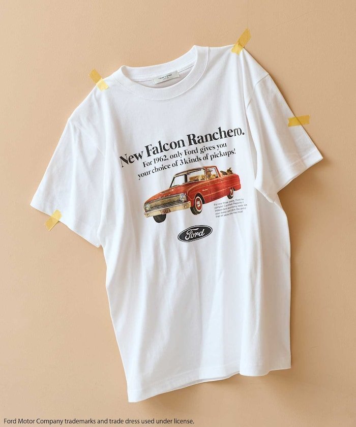 【フリークスストア/FREAK'S STORE】のFord CAR レトロプリントTシャツ 25SS 人気、トレンドファッション・服の通販 founy(ファニー) 　ファッション　Fashion　レディースファッション　Fashion for Women　トップス・カットソー　Cut & Sew Tops　シャツ・ブラウス・オフィスカジュアル　Elegant Blouses & Button-Ups　ロングTシャツ・Tシャツ　Longline T-Shirts & Tees　2025年　2025　2025春夏・S/S　Spring/Summer 2025 SS25　クラシカル　Classical, Vintage-Inspired　クラシック　Classic, Timeless Style　コンパクト　Compact, Small Size　フロント　Front, Front Design　プリント　Print, Printed Pattern　夏　Summer　S/S・春夏　SS, Spring/Summer, Warm Season　 other-1|ID: prp329100004815154 ipo3291000000034973338