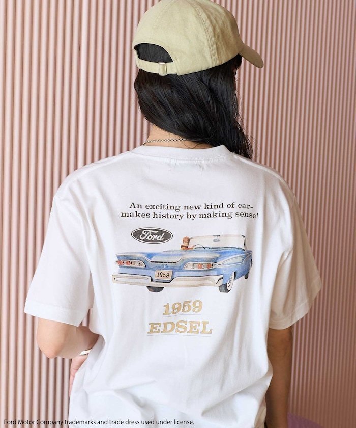 【フリークスストア/FREAK'S STORE】のFord CAR レトロプリントTシャツ 25SS インテリア・キッズ・メンズ・レディースファッション・服の通販 founy(ファニー) 　ファッション　Fashion　レディースファッション　Fashion for Women　トップス・カットソー　Cut & Sew Tops　シャツ・ブラウス・オフィスカジュアル　Elegant Blouses & Button-Ups　ロングTシャツ・Tシャツ　Longline T-Shirts & Tees　2025年　2025　2025春夏・S/S　Spring/Summer 2025 SS25　クラシカル　Classical, Vintage-Inspired　クラシック　Classic, Timeless Style　コンパクト　Compact, Small Size　フロント　Front, Front Design　プリント　Print, Printed Pattern　夏　Summer　S/S・春夏　SS, Spring/Summer, Warm Season　オフホワイト|ID: prp329100004815154 ipo3291000000034973341