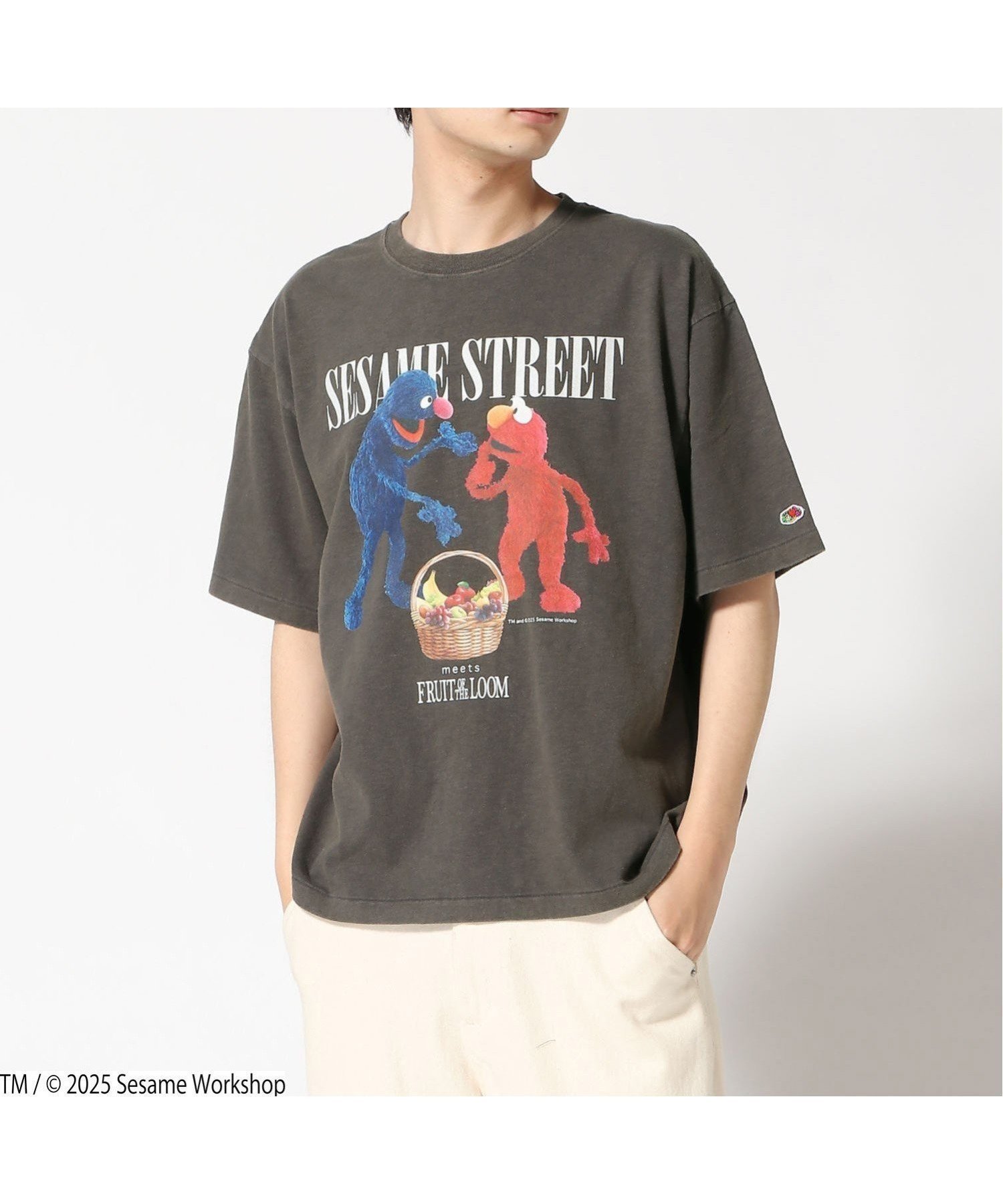 【ハンドサイン/HAND SIGN】のFRUIT OF THE LOOM/SESAME STREET Photo Tee A インテリア・キッズ・メンズ・レディースファッション・服の通販 founy(ファニー) 　ファッション　Fashion　レディースファッション　Fashion for Women　キャラクター　Character, Licensed Characters　グラフィック　Graphic, Graphic Design　ショート　Short, Short Length　スリーブ　Sleeve, Long Sleeve / Short Sleeve　プリント　Print, Printed Pattern　リラックス　Relax, Relaxed Fit　チャコール|ID: prp329100004815162 ipo3291000000034973425