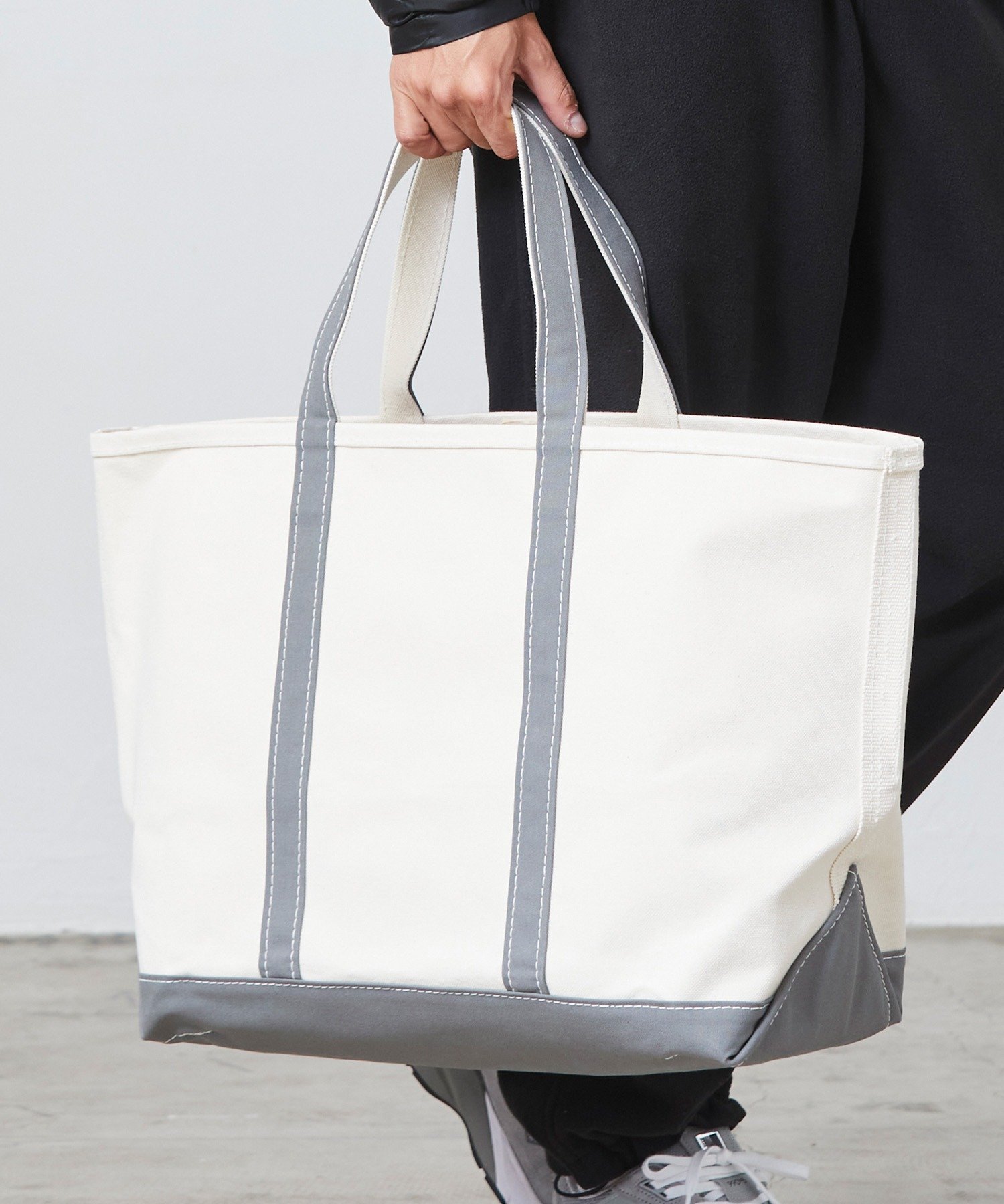 【エルエルビーン/L.L.Bean】のボート・アンド・トート・バッグ、オープン・トップ ラージ インテリア・キッズ・メンズ・レディースファッション・服の通販 founy(ファニー) 　ファッション　Fashion　レディースファッション　Fashion for Women　バッグ　Bags　キャンバス　Canvas, Canvas Fabric　ダブル　Double, Double-Breasted　ボトム　Bottoms, Lower Wear　定番　Standard, Basic Item　Graphite|ID: prp329100004815210 ipo3291000000034973764