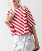 【ラジュール/Lajour】のクロップドボーダーTシャツ 人気、トレンドファッション・服の通販 founy(ファニー) ファッション Fashion レディースファッション Fashion for Women トップス・カットソー Cut & Sew Tops シャツ・ブラウス・オフィスカジュアル Elegant Blouses & Button-Ups ロングTシャツ・Tシャツ Longline T-Shirts & Tees クロップド Cropped, Short Length コンパクト Compact, Small Size ボーダー Border, Stripe リラックス Relax, Relaxed Fit 定番 Standard, Basic Item thumbnail レッド|ID: prp329100004815231 ipo3291000000034973940