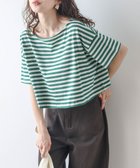 【ラジュール/Lajour】のクロップドボーダーTシャツ 人気、トレンドファッション・服の通販 founy(ファニー) ファッション Fashion レディースファッション Fashion for Women トップス・カットソー Cut & Sew Tops シャツ・ブラウス・オフィスカジュアル Elegant Blouses & Button-Ups ロングTシャツ・Tシャツ Longline T-Shirts & Tees クロップド Cropped, Short Length コンパクト Compact, Small Size ボーダー Border, Stripe リラックス Relax, Relaxed Fit 定番 Standard, Basic Item thumbnail グリーン|ID: prp329100004815231 ipo3291000000034973942