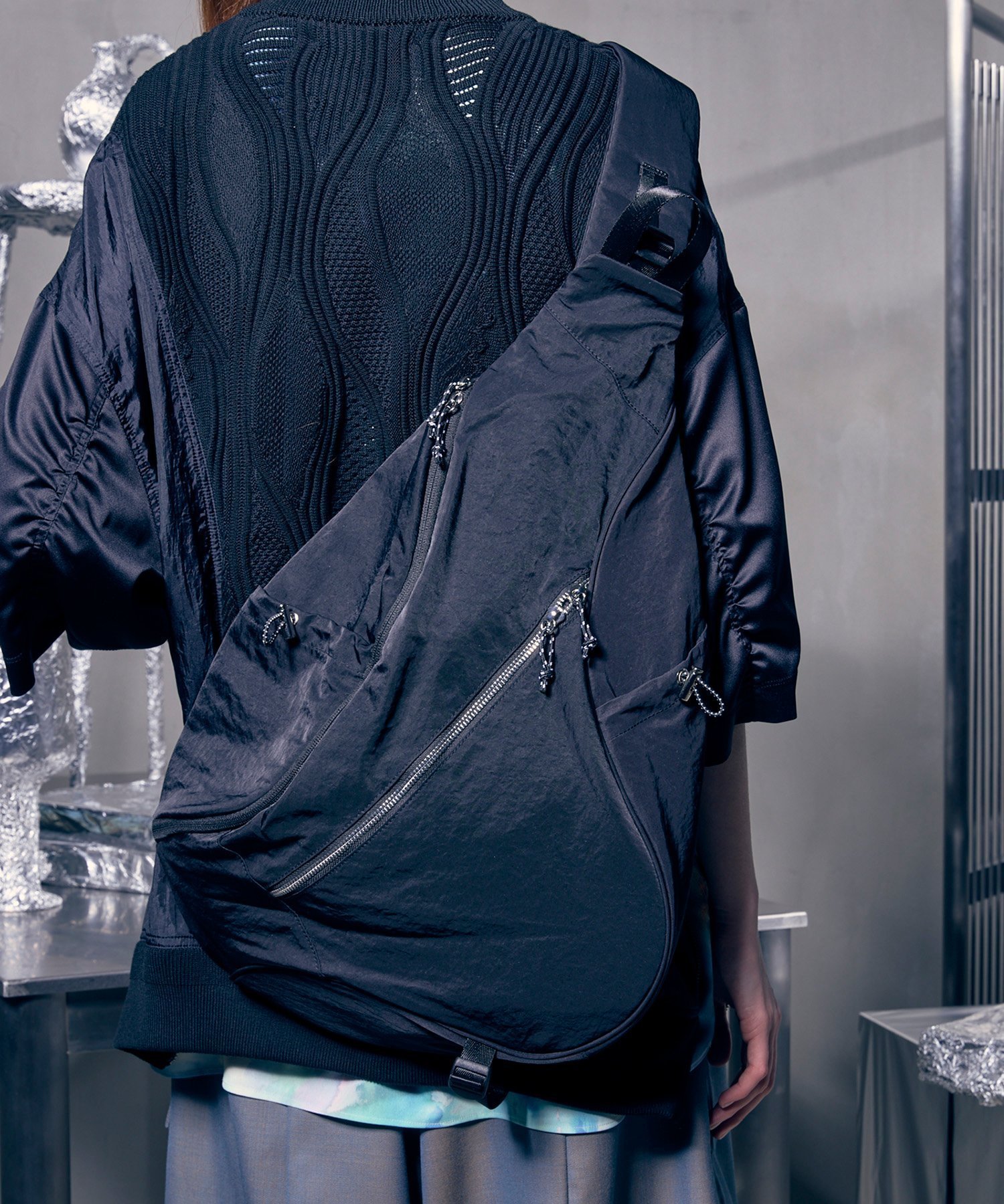 【メゾンスペシャル/MAISON SPECIAL】のNylon Sling Bag インテリア・キッズ・メンズ・レディースファッション・服の通販 founy(ファニー) ファッション Fashion レディースファッション Fashion for Women バッグ Bags タフタ Taffeta, Structured Fabric ポケット Pocket, Pocket Detail 軽量 Lightweight, Ultra Light BLK|ID: prp329100004815255 ipo3291000000034974145