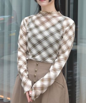 【アクシーズファム/axes femme】のチェック柄シアートップス 人気、トレンドファッション・服の通販 founy(ファニー) ファッション Fashion レディースファッション Fashion for Women トップス・カットソー Cut & Sew Tops おすすめ Recommended / Our Picks インナー Innerwear クラシカル Classical, Vintage-Inspired チェック Check, Plaid, Tartan チュニック Tunic, Long Top チュール Tulip, Tulip Motif ハイネック High Neck, Mock Neck バランス Balance, Style Balance フィット Fit, Slim Fit ボトム Bottoms, Lower Wear エレガント 上品 Elegant 秋 Autumn |ID:prp329100004815270