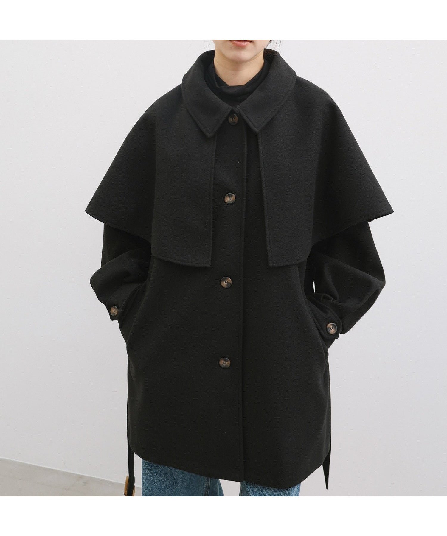 【アンドミー/andme】のフェイクウール ミドル コート ケープ ベルト付き 人気、トレンドファッション・服の通販 founy(ファニー) 　ファッション　Fashion　レディースファッション　Fashion for Women　アウター　Coat / Outerwear Collection　コート・ロングコート・ピーコート　Long Coats, Peacoats & More　ベルト&ウエストマーク　Belts & Waist Accessories　インナー　Innerwear　シンプル　Simple, Minimal　トレンド　Trend, Trending Now　フレア　Flare, Flared　ポケット　Pocket, Pocket Detail　ミドル　Middle Length, Mid Height　おすすめ　Recommended / Our Picks　 other-1|ID: prp329100004815314 ipo3291000000034974620