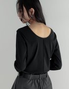 【リエディ/Re:EDIT】の裏微起毛バックオープントップス 人気、トレンドファッション・服の通販 founy(ファニー) ファッション Fashion レディースファッション Fashion for Women トップス・カットソー Cut & Sew Tops インナー Innerwear カットソー Cut and Sewn Top キャミソール Camisole, Spaghetti Strap Top シンプル Simple, Minimal スラックス Slacks, Dress Pants デニム Denim, Jeans Material バランス Balance, Style Balance ベーシック Basic, Essential ボトム Bottoms, Lower Wear 長袖 Long Sleeve, Full Sleeve thumbnail ブラック|ID: prp329100004815334 ipo3291000000034974712