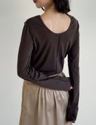 【リエディ/Re:EDIT】の裏微起毛バックオープントップス 人気、トレンドファッション・服の通販 founy(ファニー) ファッション Fashion レディースファッション Fashion for Women トップス・カットソー Cut & Sew Tops インナー Innerwear カットソー Cut and Sewn Top キャミソール Camisole, Spaghetti Strap Top シンプル Simple, Minimal スラックス Slacks, Dress Pants デニム Denim, Jeans Material バランス Balance, Style Balance ベーシック Basic, Essential ボトム Bottoms, Lower Wear 長袖 Long Sleeve, Full Sleeve thumbnail ブラウン|ID: prp329100004815334 ipo3291000000034974715