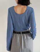 【リエディ/Re:EDIT】の裏微起毛バックオープントップス 人気、トレンドファッション・服の通販 founy(ファニー) ファッション Fashion レディースファッション Fashion for Women トップス・カットソー Cut & Sew Tops インナー Innerwear カットソー Cut and Sewn Top キャミソール Camisole, Spaghetti Strap Top シンプル Simple, Minimal スラックス Slacks, Dress Pants デニム Denim, Jeans Material バランス Balance, Style Balance ベーシック Basic, Essential ボトム Bottoms, Lower Wear 長袖 Long Sleeve, Full Sleeve thumbnail ブルー|ID: prp329100004815334 ipo3291000000034974719