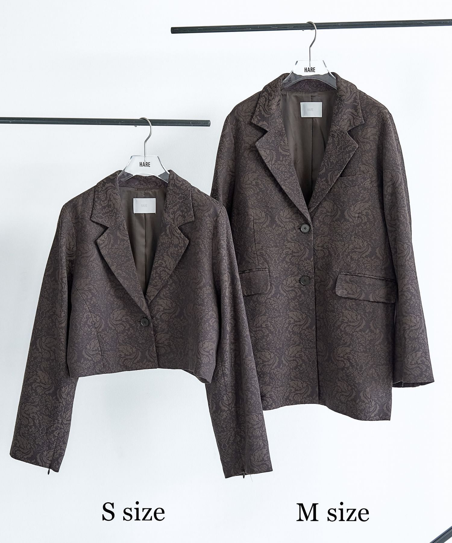 【ハレ/HARE】の【2サイズ展開】VINTAGEジャガード2WAYジャケット インテリア・キッズ・メンズ・レディースファッション・服の通販 founy(ファニー) 　ファッション　Fashion　レディースファッション　Fashion for Women　アウター　Coat / Outerwear Collection　レディースジャケット・軽アウター　Jackets　ウェーブ　Wavy Pattern　ヴィンテージ　Vintage Style　ショート　Short, Short Length　ジャケット　Jacket, Outerwear　ジーンズ　Jeans, Denim Pants　スタイリッシュ　Stylish, Fashionable　ストレート　Straight, Straight Cut　セーター　Sweater, Knitwear　デニム　Denim, Jeans Material　トレンド　Trend, Trending Now　定番　Standard, Basic Item　人気　Popular, Best Seller　バランス　Balance, Style Balance　フィット　Fit, Slim Fit　フレア　Flare, Flared　ベーシック　Basic, Essential　リボン　Ribbon, Bow　リラックス　Relax, Relaxed Fit　レース　Lace, Lace Fabric　ワイド　Wide, Wide Fit　おすすめ　Recommended / Our Picks　ブラウン58|ID: prp329100004815345 ipo3291000000034974789