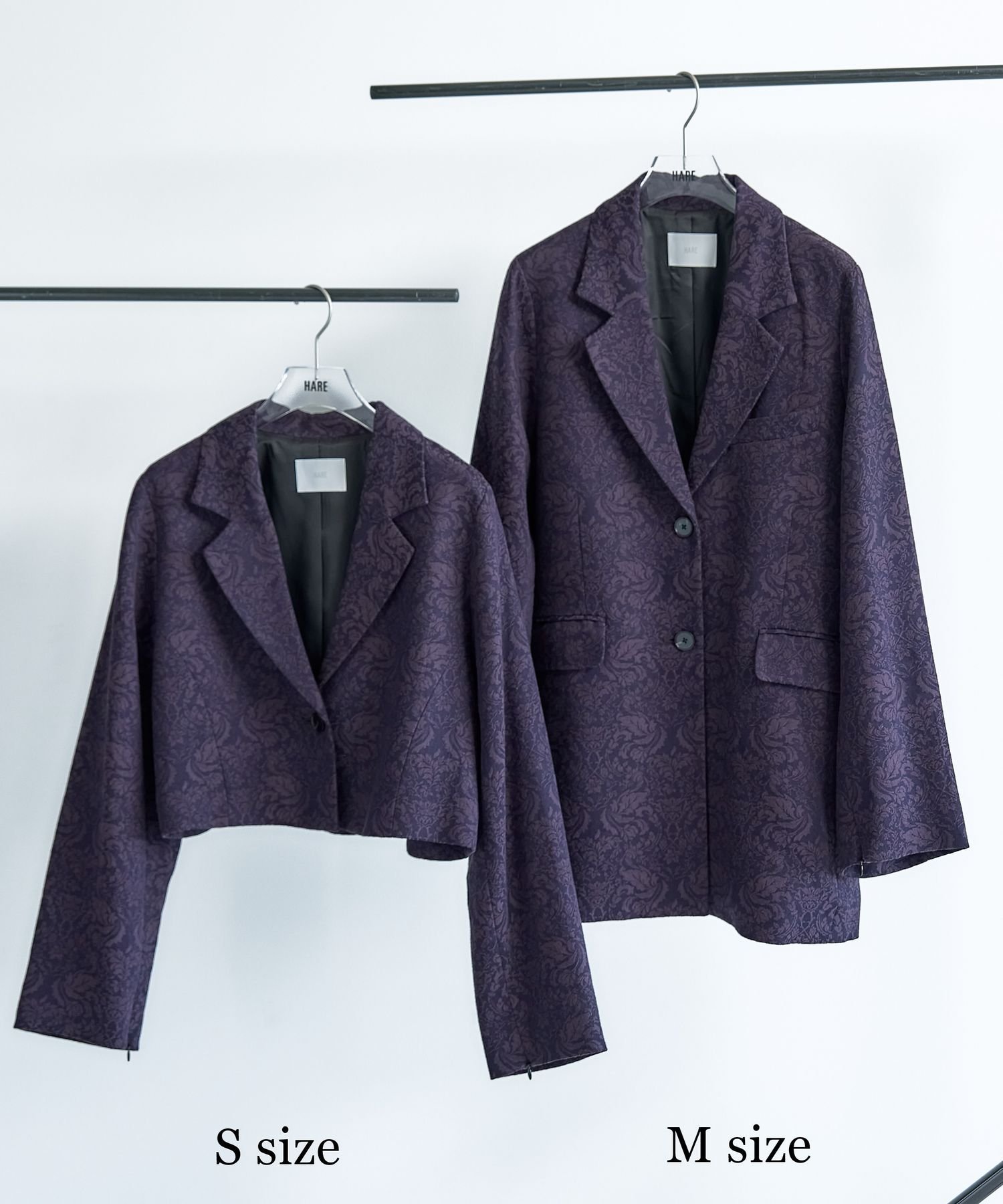 【ハレ/HARE】の【2サイズ展開】VINTAGEジャガード2WAYジャケット インテリア・キッズ・メンズ・レディースファッション・服の通販 founy(ファニー) 　ファッション　Fashion　レディースファッション　Fashion for Women　アウター　Coat / Outerwear Collection　レディースジャケット・軽アウター　Jackets　ウェーブ　Wavy Pattern　ヴィンテージ　Vintage Style　ショート　Short, Short Length　ジャケット　Jacket, Outerwear　ジーンズ　Jeans, Denim Pants　スタイリッシュ　Stylish, Fashionable　ストレート　Straight, Straight Cut　セーター　Sweater, Knitwear　デニム　Denim, Jeans Material　トレンド　Trend, Trending Now　定番　Standard, Basic Item　人気　Popular, Best Seller　バランス　Balance, Style Balance　フィット　Fit, Slim Fit　フレア　Flare, Flared　ベーシック　Basic, Essential　リボン　Ribbon, Bow　リラックス　Relax, Relaxed Fit　レース　Lace, Lace Fabric　ワイド　Wide, Wide Fit　おすすめ　Recommended / Our Picks　パープル98|ID: prp329100004815345 ipo3291000000034974790