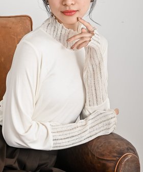 【アールピーエス/rps】のシアーリブ切替ハイネックカットソー 人気、トレンドファッション・服の通販 founy(ファニー) ファッション Fashion レディースファッション Fashion for Women トップス・カットソー Cut & Sew Tops カットソー・ベーシックTシャツ Cut-and-Sewn Tops / Stretch Tees & Basics シアー Sheer, See-Through フェミニン Feminine, Girly 切替 Switching, Contrast Panel |ID:prp329100004815350