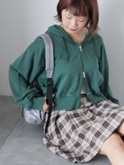 【エヘカソポ/ehka sopo】のショート丈ジップパーカー 人気、トレンドファッション・服の通販 founy(ファニー) ファッション Fashion レディースファッション Fashion for Women トップス・カットソー Cut & Sew Tops レディースパーカー・カジュアルフーディー Casual Hoodies & Sweatshirts ショート Short, Short Length シンプル Simple, Minimal ダブル Double, Double-Breasted パーカー Hoodie, Parka フロント Front, Front Design thumbnail グリーン|ID: prp329100004815360 ipo3291000000034975020