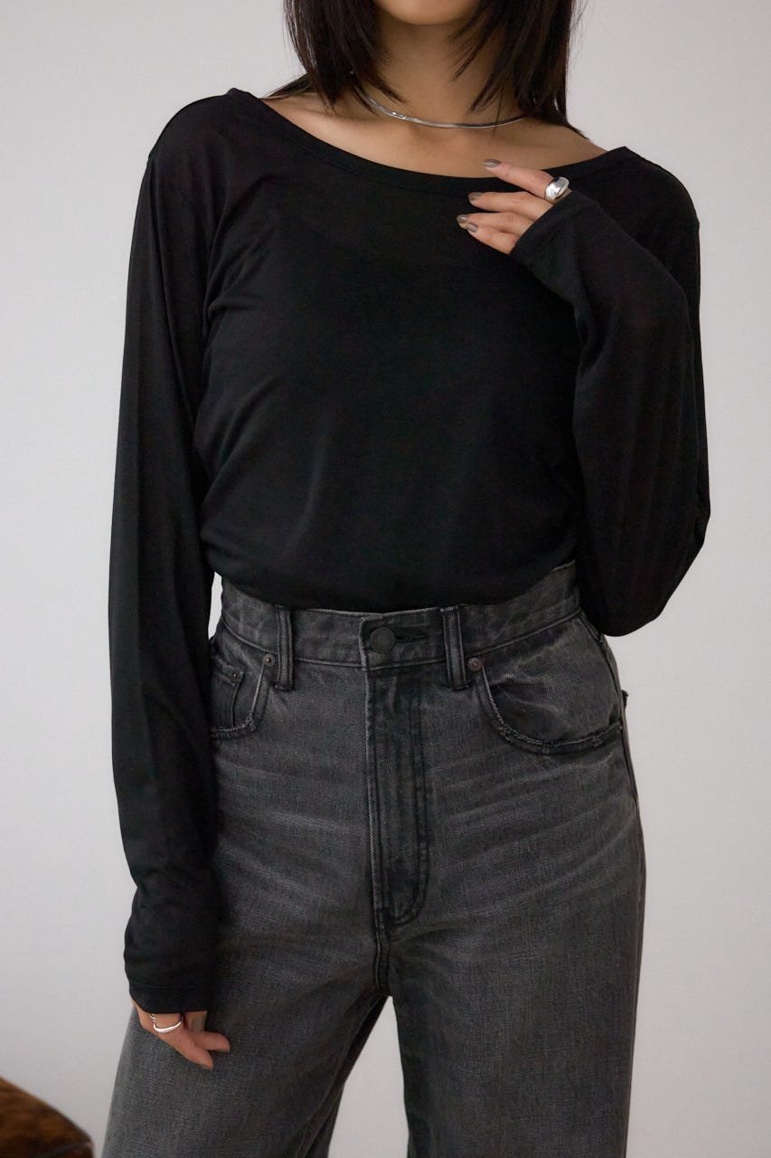 【アズール バイ マウジー/AZUL by moussy】のシアーロングスリーブTシャツ インテリア・キッズ・メンズ・レディースファッション・服の通販 founy(ファニー) ファッション Fashion レディースファッション Fashion for Women トップス・カットソー Cut & Sew Tops シャツ・ブラウス・オフィスカジュアル Elegant Blouses & Button-Ups ロングTシャツ・Tシャツ Longline T-Shirts & Tees おすすめ Recommended / Our Picks インナー Innerwear ジャケット Jacket, Outerwear フィット Fit, Slim Fit 羽織 Haori, Light Jacket BLK|ID: prp329100004815369 ipo3291000000034975110