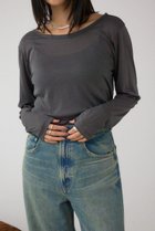 【アズール バイ マウジー/AZUL by moussy】のシアーロングスリーブTシャツ 人気、トレンドファッション・服の通販 founy(ファニー) ファッション Fashion レディースファッション Fashion for Women トップス・カットソー Cut & Sew Tops シャツ・ブラウス・オフィスカジュアル Elegant Blouses & Button-Ups ロングTシャツ・Tシャツ Longline T-Shirts & Tees おすすめ Recommended / Our Picks インナー Innerwear ジャケット Jacket, Outerwear フィット Fit, Slim Fit 羽織 Haori, Light Jacket thumbnail C.GRY|ID: prp329100004815369 ipo3291000000034975112