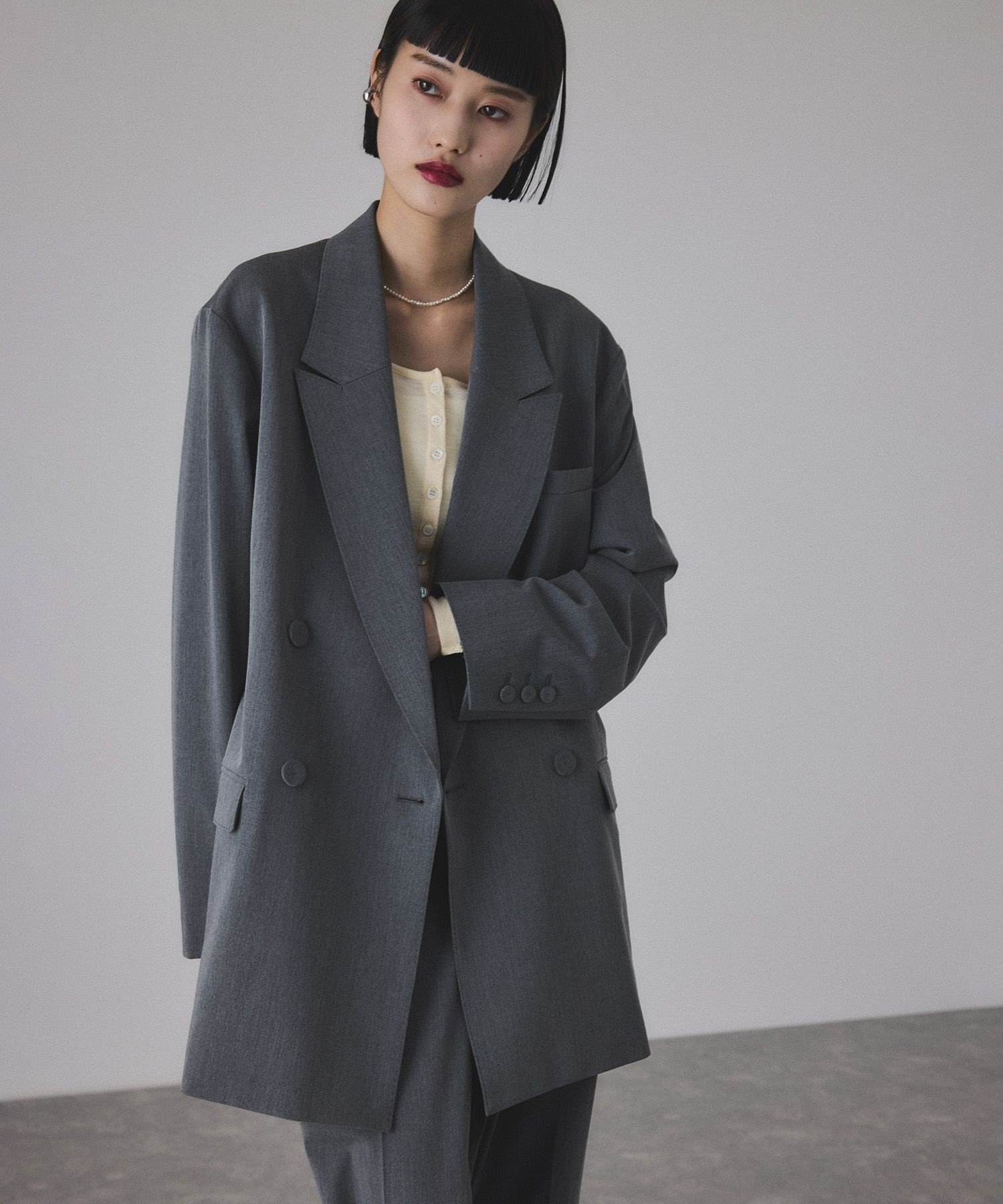 【アダム エ ロペ/ADAM ET ROPE'】の【サステナブル】ダブルブレストジャケット インテリア・キッズ・メンズ・レディースファッション・服の通販 founy(ファニー) 　ファッション　Fashion　レディースファッション　Fashion for Women　アウター　Coat / Outerwear Collection　レディースジャケット・軽アウター　Jackets　オケージョン　Occasion Wear　今季　This Season, Current Season　ジャケット　Jacket, Outerwear　セットアップ　Set-Up, Coordinated Outfit　ダウン　Down, Puffer　ダブル　Double, Double-Breasted　デニム　Denim, Jeans Material　フロント　Front, Front Design　ベーシック　Basic, Essential　ポケット　Pocket, Pocket Detail　ミックス　Mix, Mixed Style　A/W・秋冬　Autumn/Winter　おすすめ　Recommended / Our Picks　セレモニー　Ceremony　ビジネス 仕事 通勤　Business / Work / Commuting　2025年　2025　2025春夏・S/S　Spring/Summer 2025 SS25　2026年　2026　グレー(07)|ID: prp329100004815380 ipo3291000000034975232