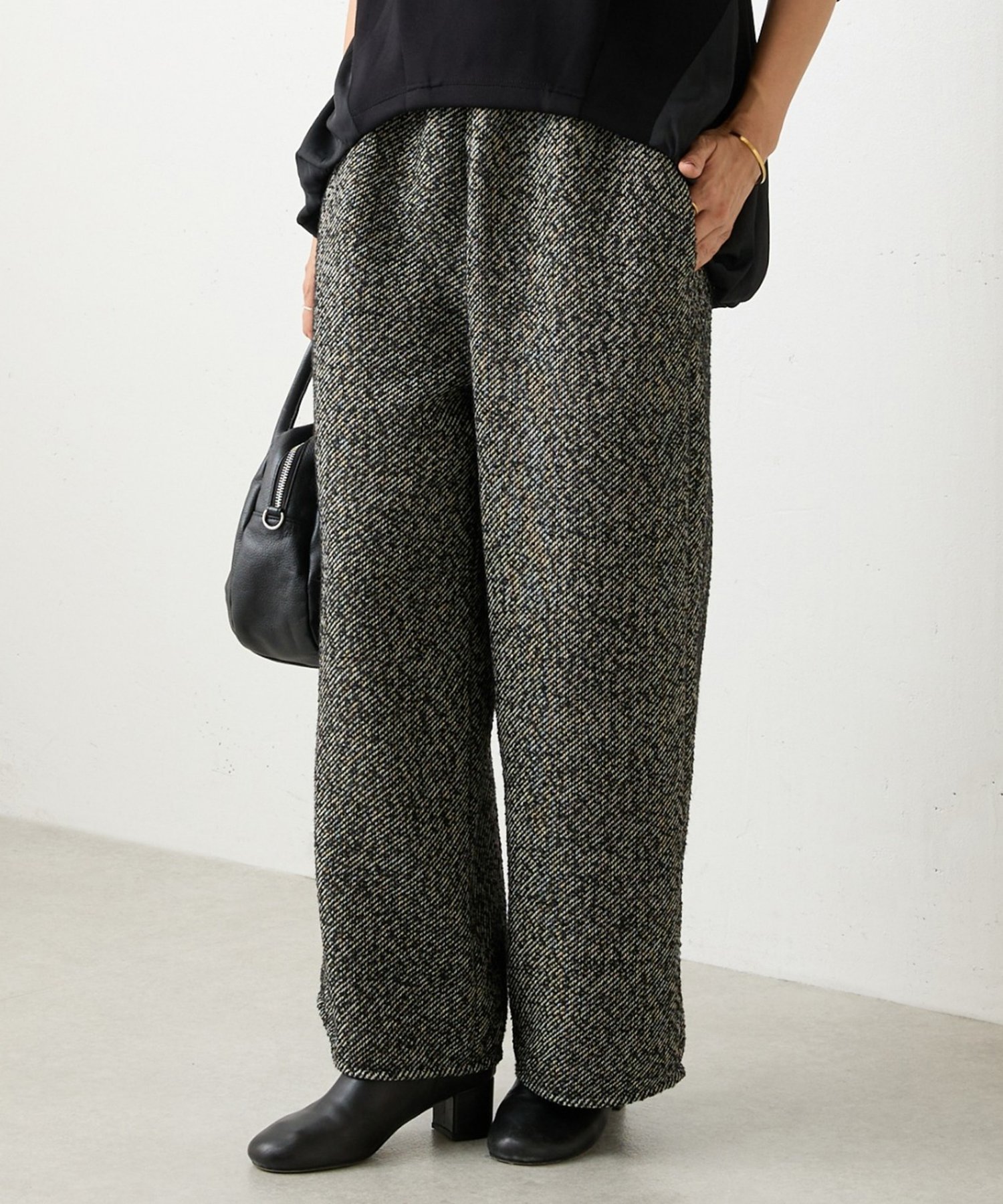 【ビアズリー/BEARDSLEY】のカルゼツイードウエストリブパンツ 人気、トレンドファッション・服の通販 founy(ファニー) ファッション Fashion レディースファッション Fashion for Women パンツ Pants & Trousers ツイード Twill, Twill Weave ポケット Pocket, Pocket Detail リラックス Relax, Relaxed Fit ワイド Wide, Wide Fit A/W・秋冬 Autumn/Winter 再入荷 Restock / Back in Stock エレガント 上品 Elegant other-1|ID: prp329100004815399 ipo3291000000034975383