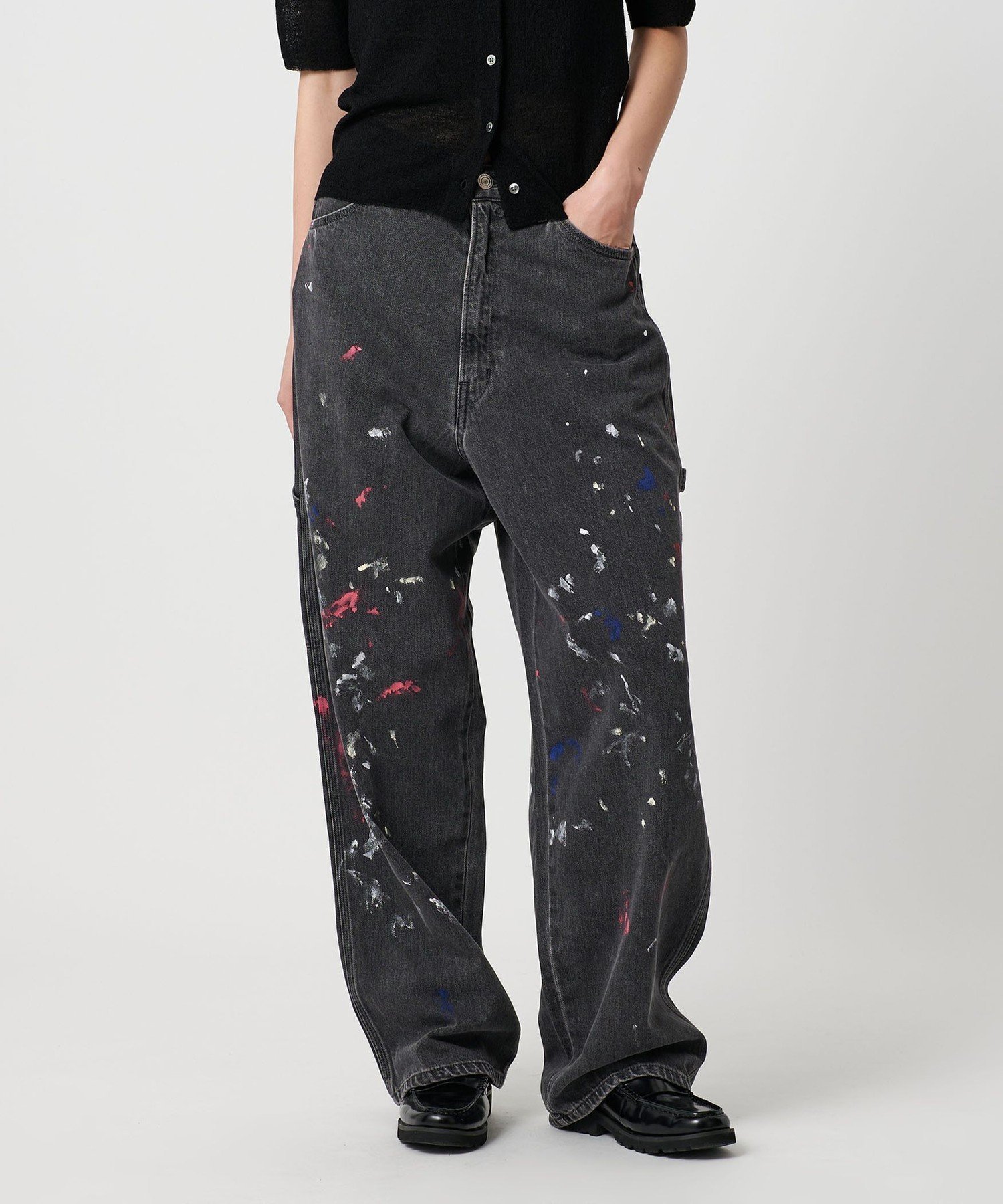 【ユナイテッドアローズ/UNITED ARROWS】のコットンペイントデニムパンツ 人気、トレンドファッション・服の通販 founy(ファニー) 　ファッション　Fashion　レディースファッション　Fashion for Women　パンツ　Pants & Trousers　デニムパンツ・ジーンズ・美脚デニム　Denim Jeans & Pants　カラフル　Colorful Design　ジャケット　Jacket, Outerwear　デニム　Denim, Jeans Material　ポケット　Pocket, Pocket Detail　ループ　Loop, Loop Knit　ワイド　Wide, Wide Fit　アウトレット　Outlet / Clearance　 other-1|ID: prp329100004815440 ipo3291000000034975702