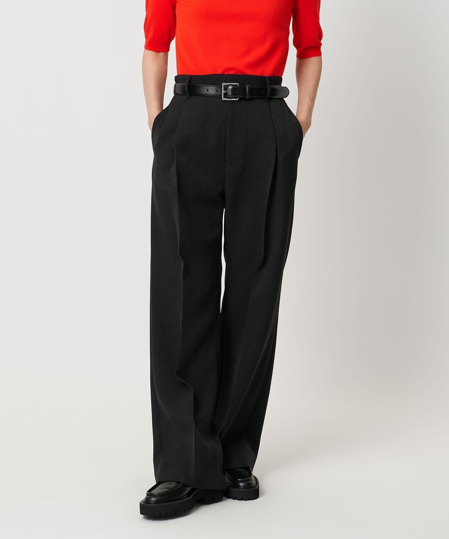 【ユナイテッドアローズ/UNITED ARROWS】のMARW UNITED ARROWS タック ストレートパンツ インテリア・キッズ・メンズ・レディースファッション・服の通販 founy(ファニー) 　ファッション　Fashion　レディースファッション　Fashion for Women　パンツ　Pants & Trousers　シンプル　Simple, Minimal　ストレート　Straight, Straight Cut　セットアップ　Set-Up, Coordinated Outfit　定番　Standard, Basic Item　人気　Popular, Best Seller　ビジネス 仕事 通勤　Business / Work / Commuting　BLACK|ID: prp329100004815451 ipo3291000000034975819