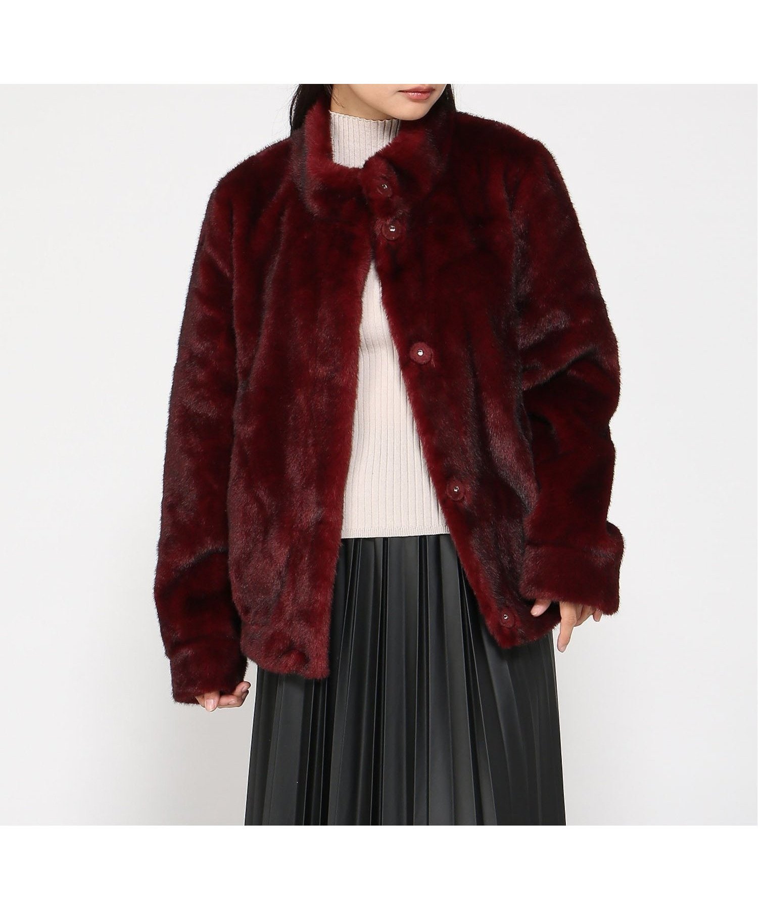 【ゲス/GUESS】のGUESS アウター ジャケット LUNA Faux Fur Jacket インテリア・キッズ・メンズ・レディースファッション・服の通販 founy(ファニー) 　ファッション　Fashion　レディースファッション　Fashion for Women　アウター　Coat / Outerwear Collection　レディースジャケット・軽アウター　Jackets　ジャケット　Jacket, Outerwear　ワインレッド|ID: prp329100004815465 ipo3291000000034975904
