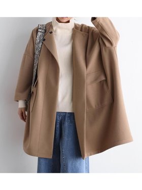 【ラシュッド/LASUD】のノーカラーロングコート 人気、トレンドファッション・服の通販 founy(ファニー) ファッション Fashion レディースファッション Fashion for Women アウター Coat / Outerwear Collection コート・ロングコート・ピーコート Long Coats, Peacoats & More シンプル Simple, Minimal スリーブ Sleeve, Long Sleeve / Short Sleeve フロント Front, Front Design ベーシック Basic, Essential ポケット Pocket, Pocket Detail エレガント 上品 Elegant |ID:prp329100004815472