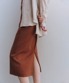 【ロペ/ROPE'】のリネンストレッチポケット付きタイトスカート ダークブラウン(20)|ID: prp329100004815493 ipo3291000000035087856