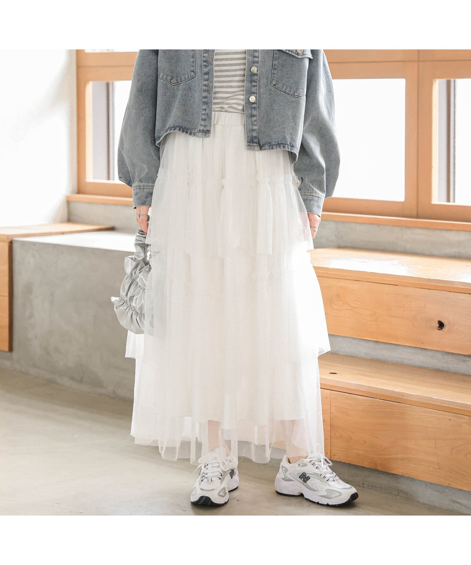 【ラジュール/Lajour】のチュールティアードスカート インテリア・キッズ・メンズ・レディースファッション・服の通販 founy(ファニー) ファッション Fashion レディースファッション Fashion for Women スカート Skirts ティアードスカート Tiered Skirts インナー Innerwear ジャケット Jacket, Outerwear ダウン Down, Puffer デニム Denim, Jeans Material フェミニン Feminine, Girly エレガント 上品 Elegant ホワイト|ID: prp329100004815510 ipo3291000000034976274