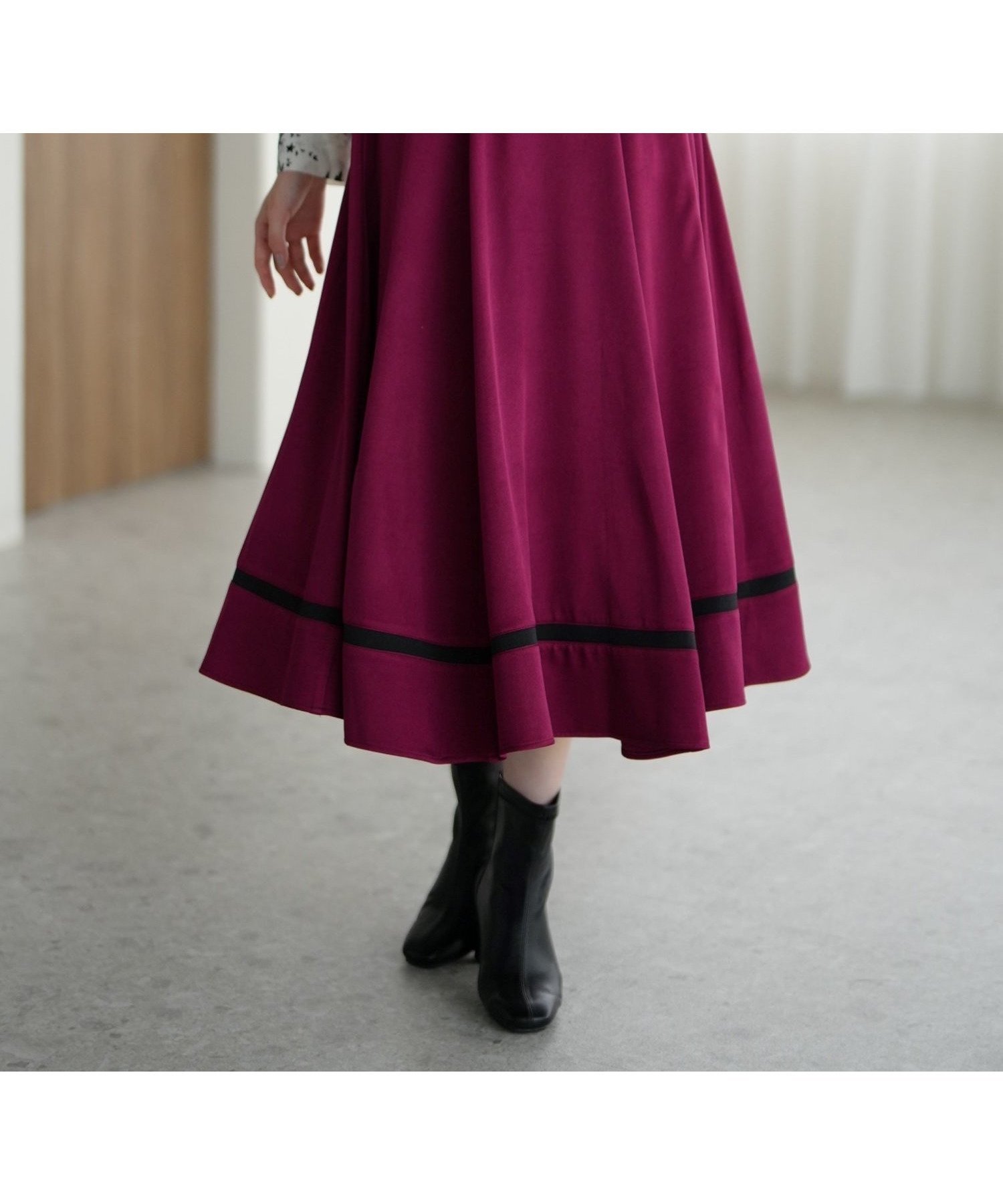 【ミッシュマッシュ/MISCH MASCH】のMM547218 裾配色フレアスカート 人気、トレンドファッション・服の通販 founy(ファニー) 　ファッション　Fashion　レディースファッション　Fashion for Women　スカート　Skirts　Aライン・フレアスカート　A-Line & Flared Skirts　フェミニン　Feminine, Girly　フレア　Flare, Flared　エレガント 上品　Elegant　 other-1|ID: prp329100004815519 ipo3291000000034976363