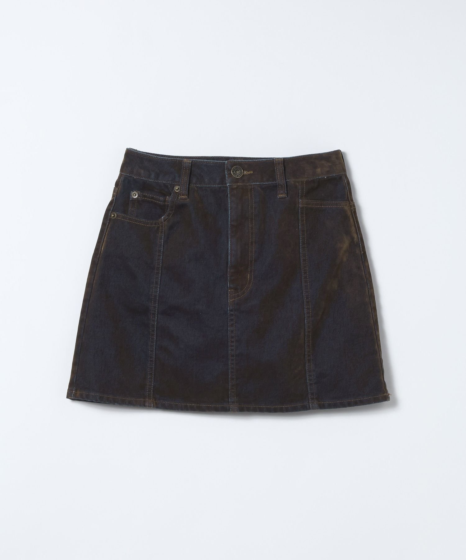 【ジーナシス/JEANASiS】のフロッキーデニムミニスカート インテリア・キッズ・メンズ・レディースファッション・服の通販 founy(ファニー) 　ファッション　Fashion　レディースファッション　Fashion for Women　スカート　Skirts　ミニスカート　Mini Skirts　コンパクト　Compact, Small Size　シャンブレー　Chambray, Denim-Like Fabric　シューズ　Shoes, Footwear　シンプル　Simple, Minimal　タイツ　Tights, Legwear　デニム　Denim, Jeans Material　台形　A-Line, Trapezoid Shape　フラット　Flat, Flat Shoes　ベルベット　Velvet, Velvety　ボトム　Bottoms, Lower Wear　ミドル　Middle Length, Mid Height　ミニスカート　Mini Skirt, Short Skirt　ルーズ　Loose, Oversized　ロング　Long, Long-Length　おすすめ　Recommended / Our Picks　ブラウン系その他|ID: prp329100004815522 ipo3291000000034976379